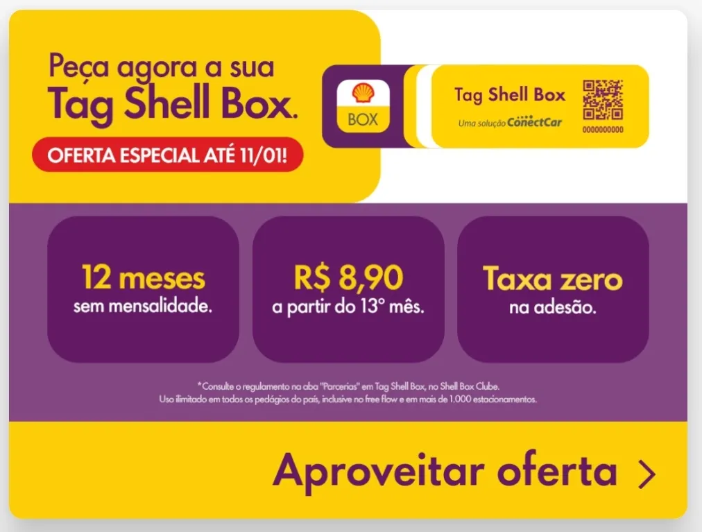 Tag Shell Box &Amp; Conectcar |12 Meses Livre De Mensalidade